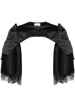 Noir Kei Ninomiya tulle-inserts cropped jacket - Black