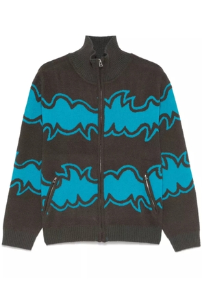 BLUEMARBLE jacquard zip-up cardigan - Grey