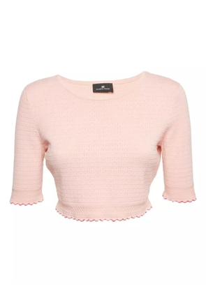 Elisabetta Franchi pre-owned cropped knitted sweater - Pink