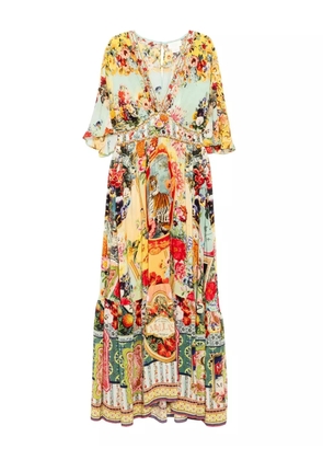 Camilla floral-print silk dress - Green