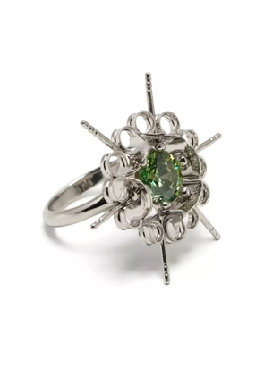 d'heygere solitaire pompadour ring - Silver