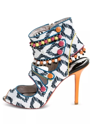 Sophia Webster 110mm beaded caged sandals - White