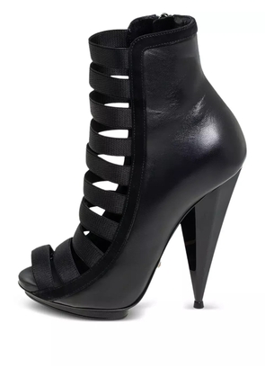 Gucci Pre-Owned 125mm leather strapy boots - Black