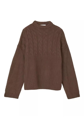 Cecilie Bahnsen cable-knit ribbed sweater - Brown