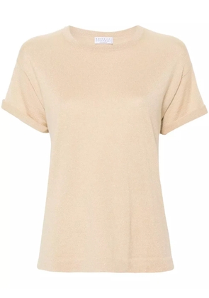 Brunello Cucinelli metallic-threading T-shirt - Neutrals