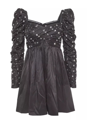 Self-Portrait pre-owned puff sleeves sequins mini dress - Black