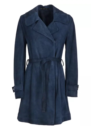 Balenciaga Pre-Owned 2010s suede coat - Blue