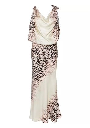 Roberto Cavalli leopard-printed silk dress - Neutrals