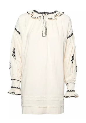 MARANT ÉTOILE Ruby embroidered mini dress - Neutrals