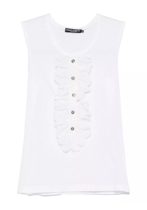 Dolce & Gabbana Pre-Owned 2000s ruffle-detailed tank top - White