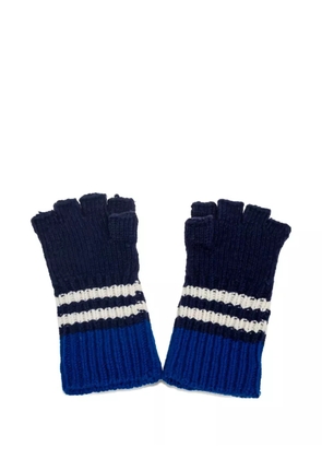 Burberry Pre-Owned cashmere striped gloves - Blue