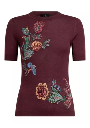 ETRO floral-jacquard top - Red
