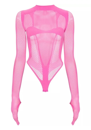 GCDS panelled-mesh bodysuit - Pink