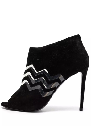 Nicholas Kirkwood pre-owned 110mm suede chevron booties - Black