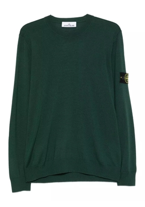Stone Island crew-neck patch sweater - Green