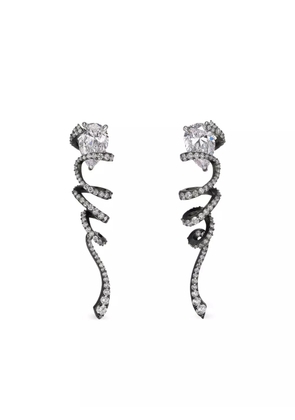 Anabela Chan 14K white gold Diamond Black Rhodium Twirl Earrings - Silver