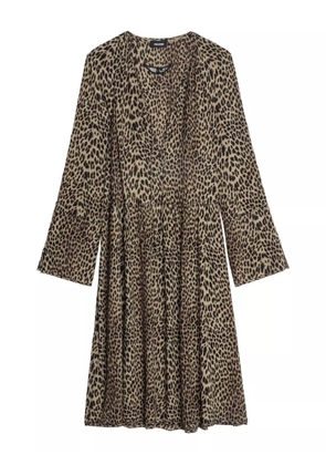 Zadig&Voltaire Rinas leopard-print V-neck mini dress - Brown