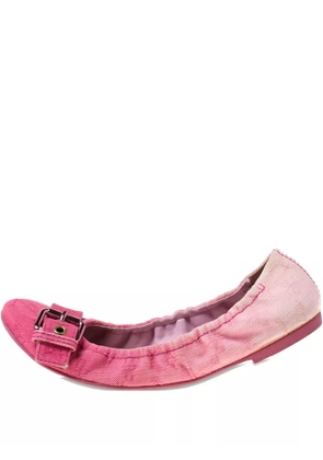 Louis Vuitton Pre-Owned denim ballet flats - Pink