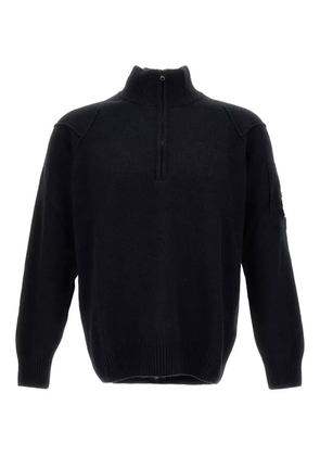 C.P. Company half-zip lens-detail sweater - Black