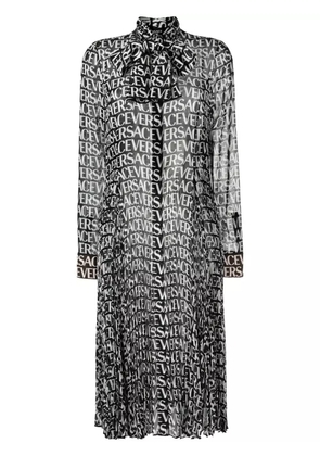 Versace logo-print silk shirtdress - Black