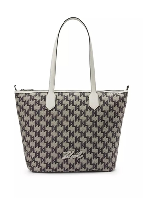Karl Lagerfeld medium Signature Jacquard tote bag - Grey
