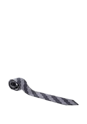 Giorgio Armani Pre-Owned wave-pattern silk tie - Grey