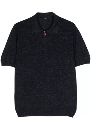 Kiton mélange fine-knit polo shirt - Blue