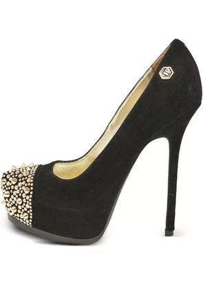Philipp Plein pre-owned 120mm studded platform pumps - Blue