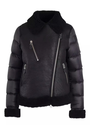 Blauer shearling-panelled puffer jacket - Black