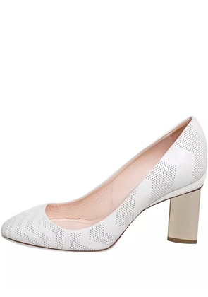 Nicholas Kirkwood 65mm perforated-geometric pumps - White