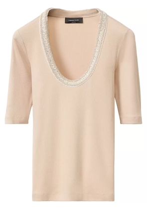 Fabiana Filippi embroidered-neck top - Pink