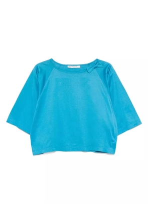 Lanvin Pre-Owned 1970s raglan-sleeve bow blouse - Blue