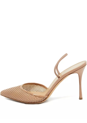 Sergio Rossi Vintage pre-owned 95mm mesh-design pumps - Neutrals