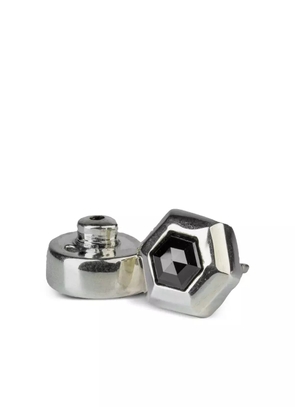 Parts of Four sterling silver black diamond earring