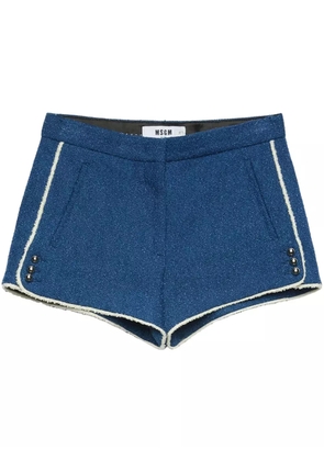 MSGM striped-edge mini shorts - Blue