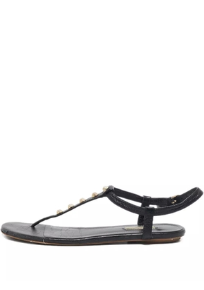 Balenciaga Pre-Owned leather studded sandals - Black