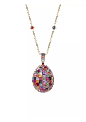 Fabergé 18kt yellow gold Fabergé Imperial Mosaic Egg multi-stone pendant necklace