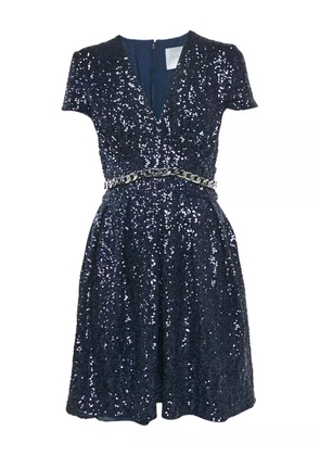 Ingie Paris sequinned chain-belt mini dress - Blue
