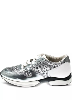 Tod's Vintage glitter leather sneakers - Silver