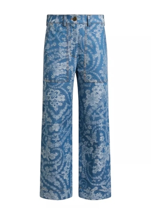 ETRO jacquard-pattern trousers - Blue