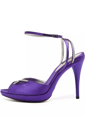 Dolce & Gabbana Pre-Owned 125mm satin crystal-embellished sandals - Purple
