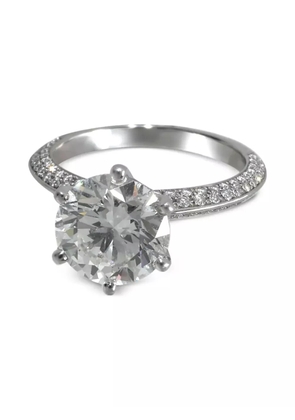 Tiffany & Co. Pre-Owned diamond pave solitaire engagement ring - Silver