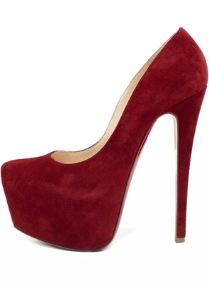 Christian Louboutin Pre-Owned 150mm suede platform pumps - Red