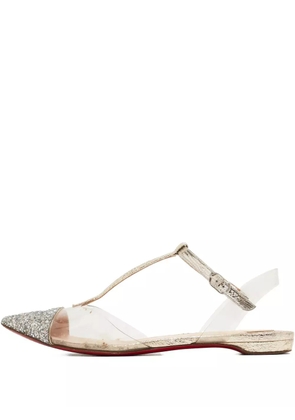 Christian Louboutin Pre-Owned glitter-detailing ballet flats - Silver