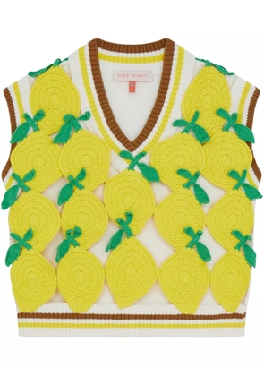 Mira Mikati crochet-lemon vest - Yellow