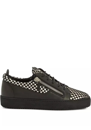 Giuseppe Zanotti Frankie checked leather sneakers - Black