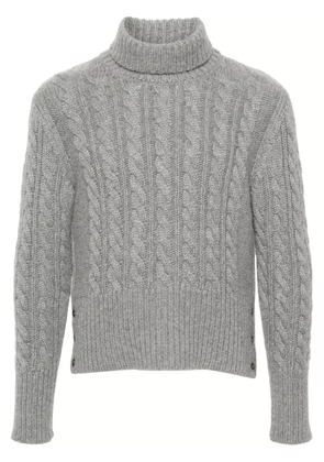 Thom Browne roll-neck cable-knit jumper - Grey