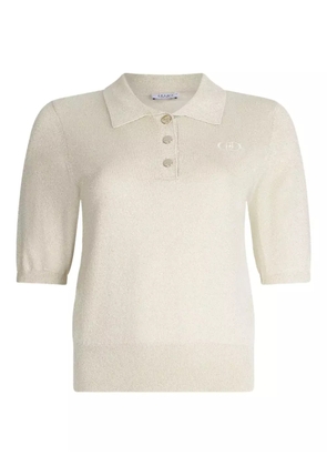 LIU JO short-sleeve polo top - 04120 WHITE WOOL