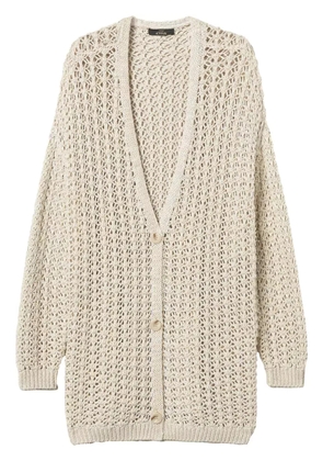 TWINSET open-knit maxi cardigan - Neutrals