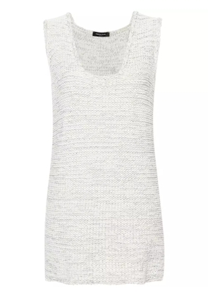 Fabiana Filippi scoop-neck sleeveless jumper - White